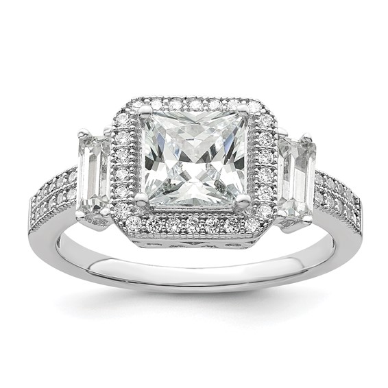 Sterling Silver & CZ Brilliant Embers Ring