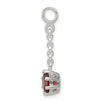 Sterling Silver Dark Red CZ 1/2in Dangle Enhancer — alternate view