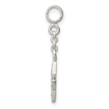 Sterling Silver Green CZ Star 1/2in Dangle Enhancer — alternate view