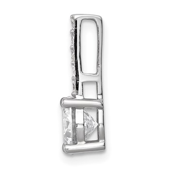 Sterling Silver Rhodium-plated CZ Pendant — alternate view