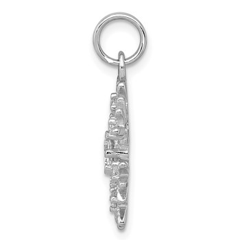 Sterling Silver Rhodium-plated CZ Snowflake Charm — alternate view