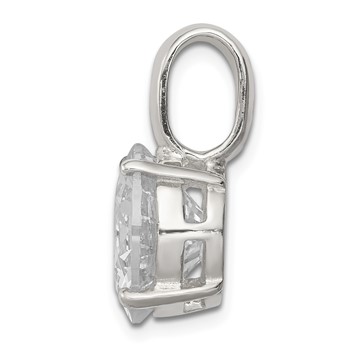 Sterling Silver Round CZ Pendant — alternate view