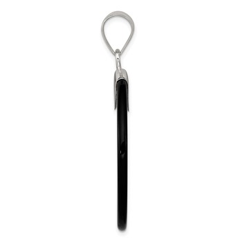 Sterling Silver Round Black Onyx Pendant — alternate view
