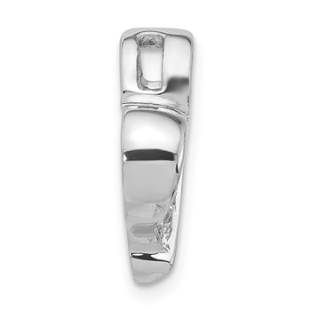 Sterling Silver Polished CZ Heart Chain Slide Pendant — alternate view