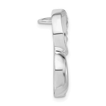 Sterling Silver CZ Heart Slide Pendant — alternate view