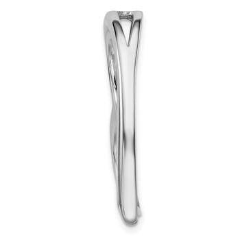 Sterling Silver Rhodium-plated Polished Open Heart Slide — alternate view