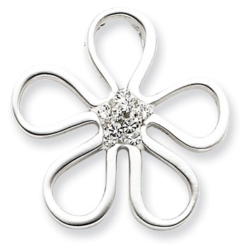 Sterling Silver Stellux Crystal Flower Pendant
