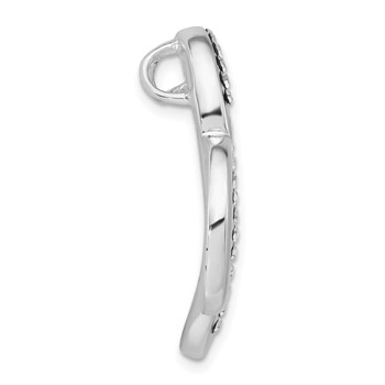 Sterling Silver Stellux Crystal Open Heart Slide Pendant — alternate view