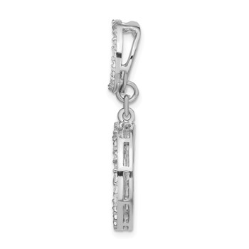 Sterling Silver CZ Chain Slide Pendant — alternate view
