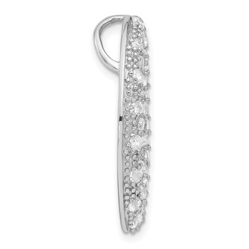 Sterling Silver CZ Oval Chain Slide Pendant — alternate view