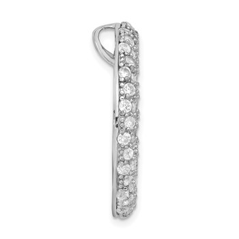 Sterling Silver CZ Circle Chain Slide Pendant — alternate view