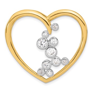 Sterling SilverGold-tone Vermeil & CZ Heart Slide