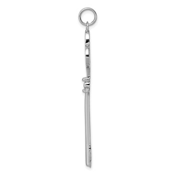 Sterling Silver Rhodium-plated Key Pendant — alternate view
