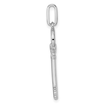 Sterling Silver Rhodium-plated Key Pendant — alternate view
