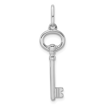 Sterling Silver Rhodium-plated Key Pendant
