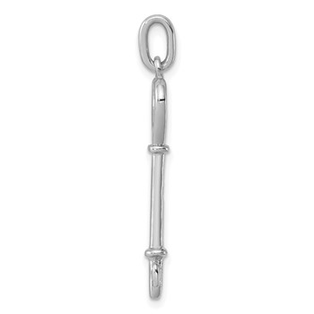 Sterling Silver Rhodium-plated Key Pendant — alternate view