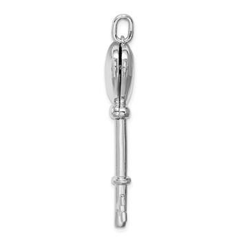 Sterling Silver Rhodium-plated Locket Key Pendant — alternate view