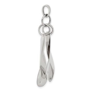 Sterling Silver Polished Contemporary Triple Bent Oval Shapes Pendant — alternate view