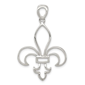 Sterling Silver Cut-Out Fleur de Lis Pendant