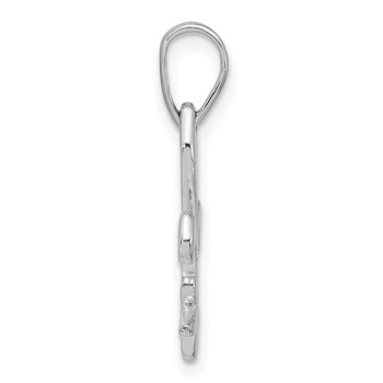 Sterling Silver Polished Fleur De Lis Dangle Pendant — alternate view