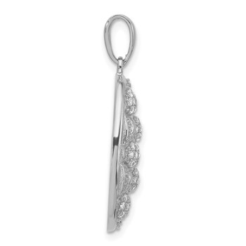 Sterling Silver Polished Fancy CZ Pendant — alternate view