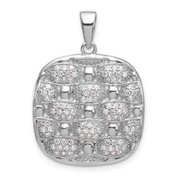 Sterling Silver Polished Fancy CZ Pendant