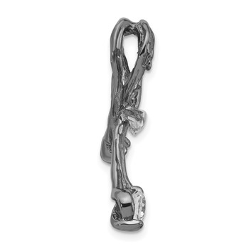 Sterling Silver Black Rhodium-plated CZ Polished Support Chain Slide — alternate view