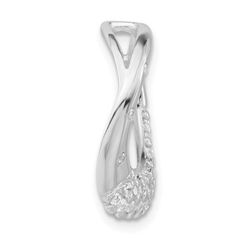 Sterling Silver Polished CZ Circle Slide Pendant — alternate view