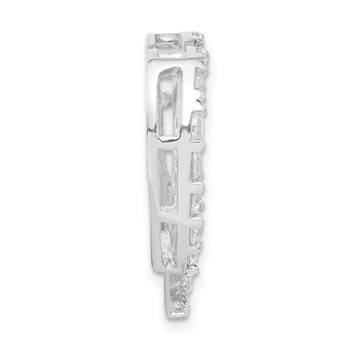 Sterling Silver & CZ Polished Heart Slide Pendant — alternate view