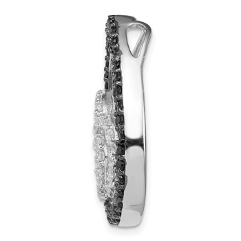 Sterling Silver White & Black CZ Heart Teardrop Slide — alternate view