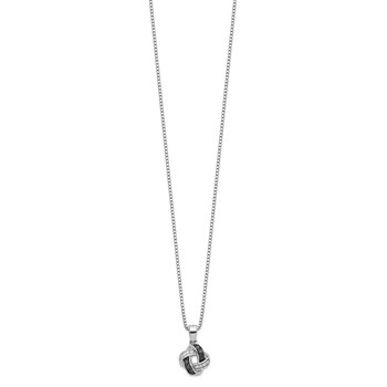 White Night Sterling Silver Rhodium-plated Black and White Diamond 18 Inch Necklace with 2 Inch Extender — alternate view