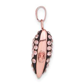 Sterling Silver Rose-tone Ceramic Crystal X Pendant — alternate view