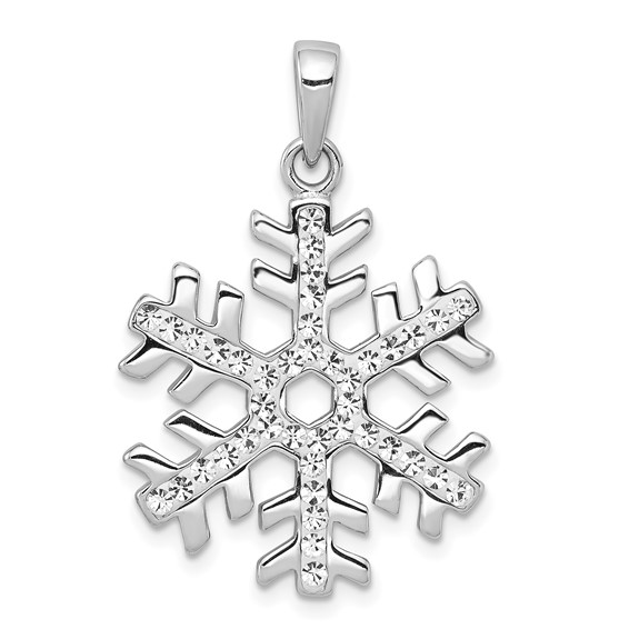 Rhodium & White Snowflake Beads, 12mm by Bead Landing™