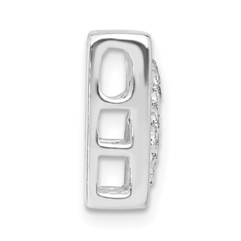Sterling Silver Stellux Crystal Heart Square Slide Pendant — alternate view