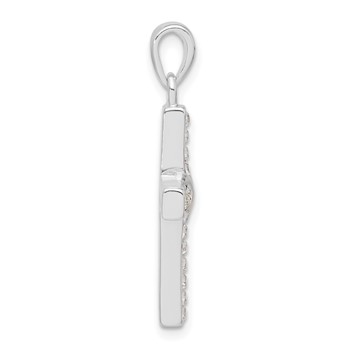 Sterling Silver Stellux Crystal and White Cross Pendant — alternate view