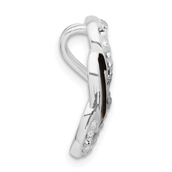 Sterling Silver Enameled Stellux Crystal Triple Heart Slide — alternate view