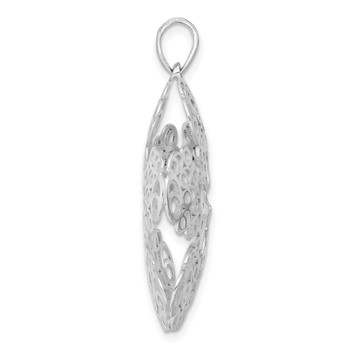 Sterling Silver Polished Filigree Flower Pendant — alternate view