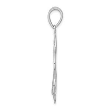 Sterling Silver Polished Flower Pendant — alternate view