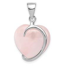 Image of Sterling Silver Rose Quartz Pendant