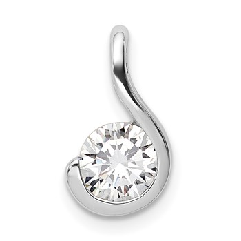 Sterling Silver Rhodium Plated CZ Pendant