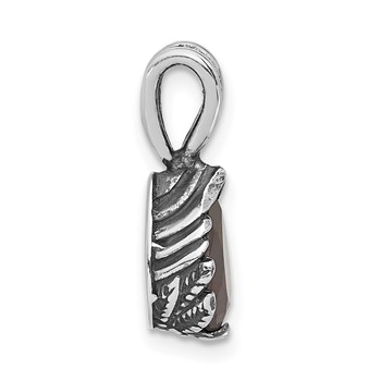 Sterling Silver Antiqued Red/Purple CZ Pendant — alternate view