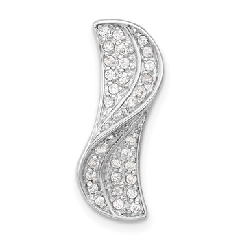 Sterling Silver Rhodium-plated CZ Slide