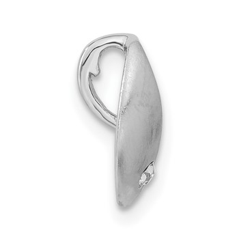Sterling Silver Rhodium-plated Polished & Satin CZ Slide — alternate view