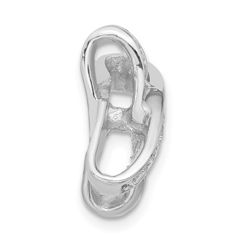 Sterling Silver Rhodium-plated CZ Pendant Slide — alternate view