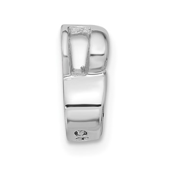 Sterling Silver Rhodium Plated CZ Heart Pendant Slide — alternate view