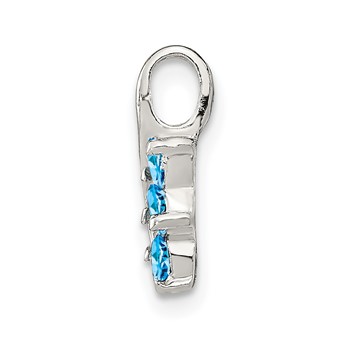 Sterling Silver Blue Topaz Chain Slide Pendant — alternate view