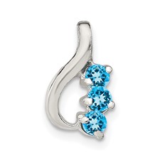 Image of Sterling Silver Blue Topaz Chain Slide Pendant