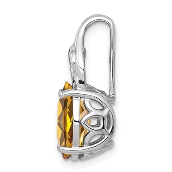 Sterling Silver Rhodium-plated Whiskey Quartz Pendant — alternate view