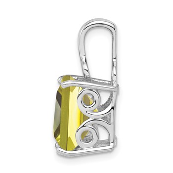 Sterling Silver Rhodium-plated Lemon Quartz Pendant — alternate view