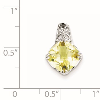 Sterling Silver Lemon Quartz Pendant — alternate view